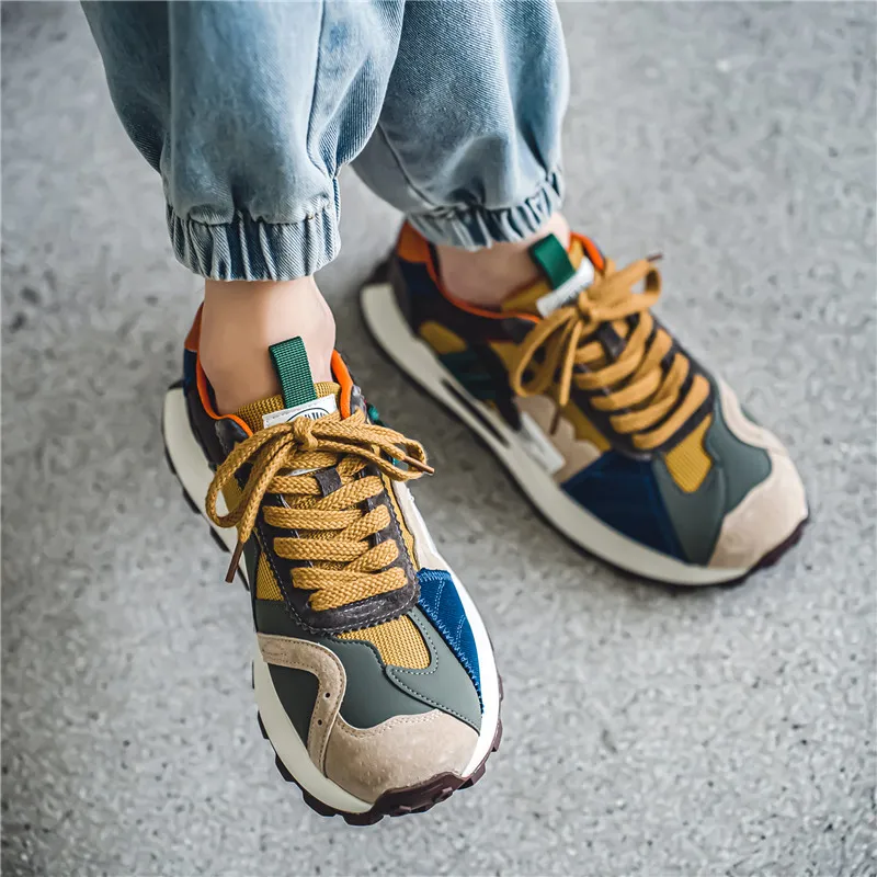 Peter Pan Breathable Low-Top Chunky Sneakers Men's-11