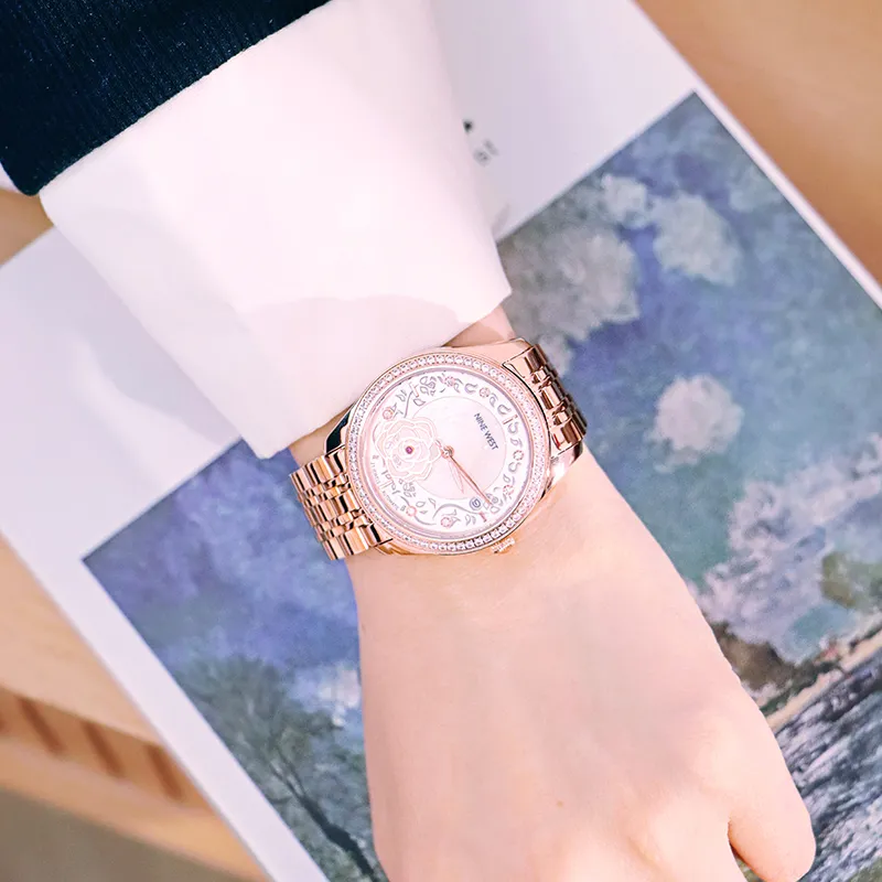 NINE WEST Mechanical Movement Watch Women's Watch Mother-of-Pearl Color Watch Dial-11