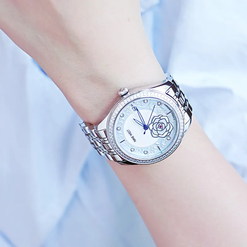 NINE WEST Mechanical Movement Watch Women's Watch Mother-of-Pearl Color Watch Dial-3