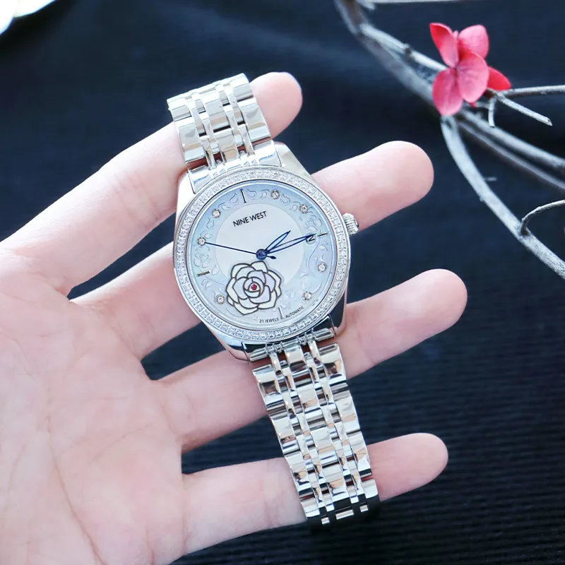 NINE WEST Mechanical Movement Watch Women's Watch Mother-of-Pearl Color Watch Dial-4