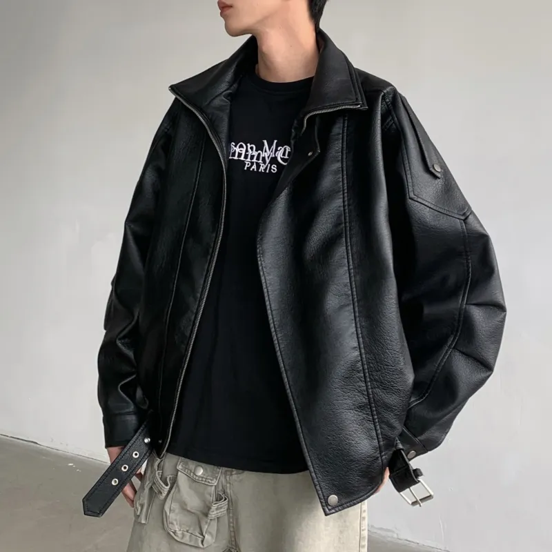ZYKY Leather Jacket Unisex Black-2