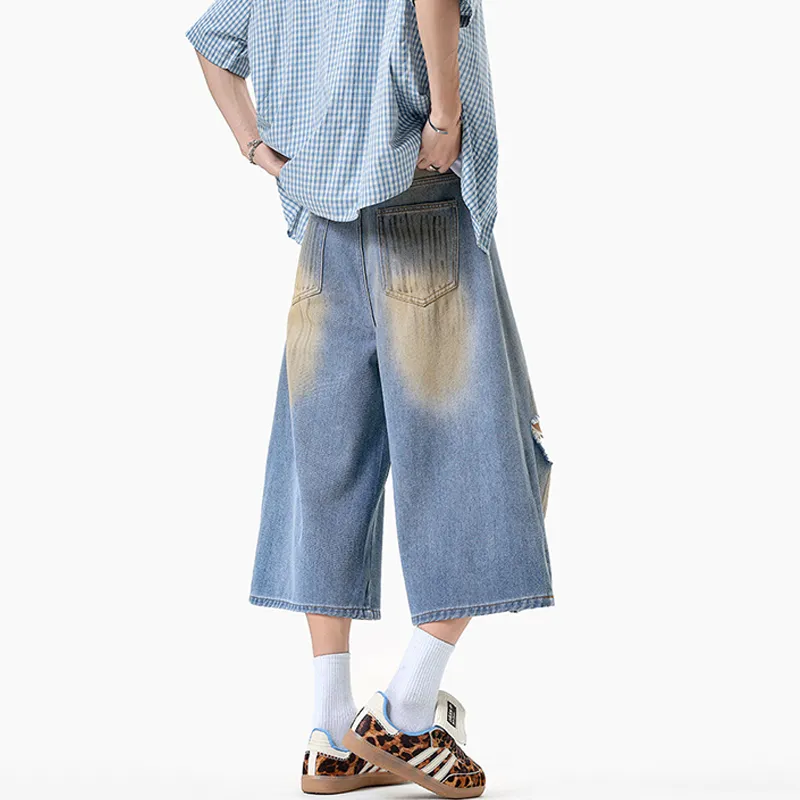 ZYKY Denim Shorts Unisex Blue-5
