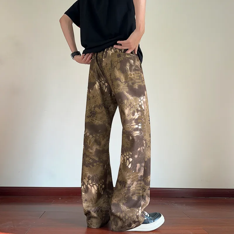 ZYKY Jeans Unisex Coffee Snakeskin Print-1