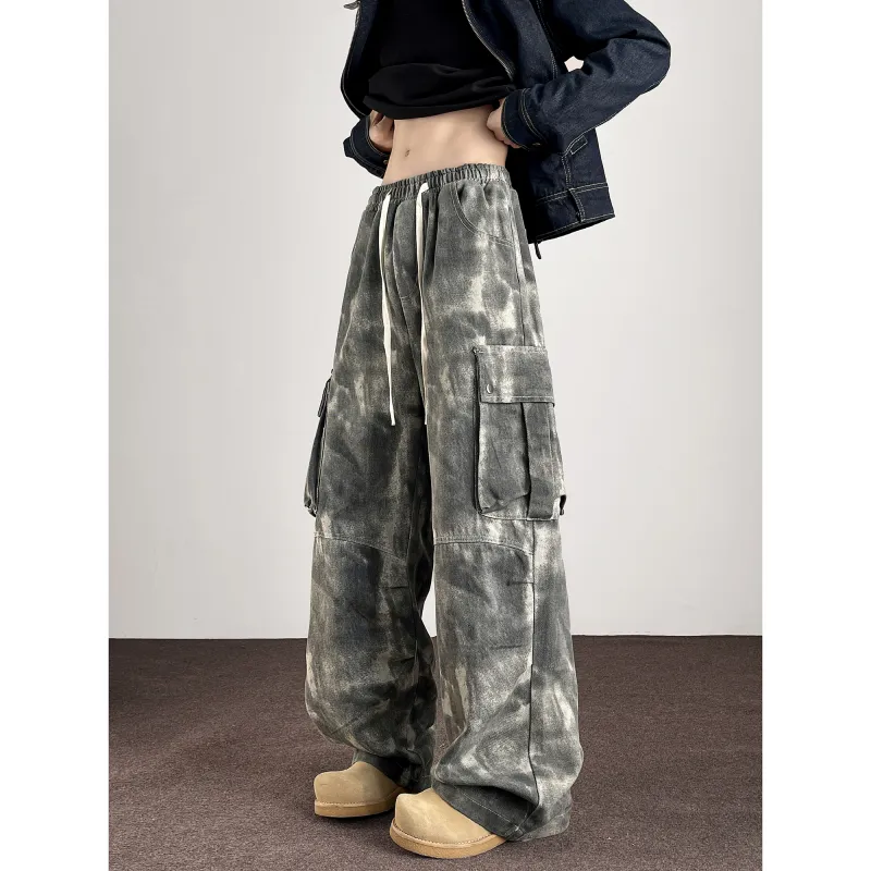 ZYKY Cargo Pants Unisex Tie Dye Camouflage-2