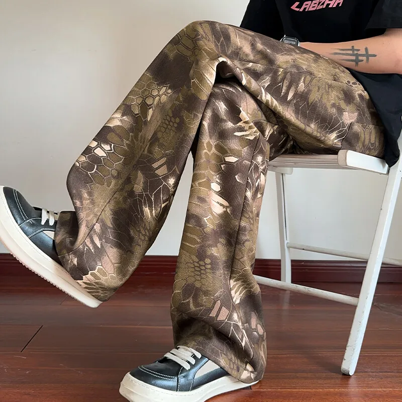 ZYKY Jeans Unisex Coffee Snakeskin Print-2