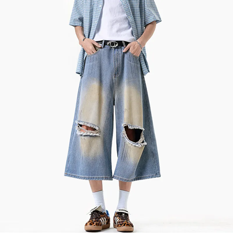 ZYKY Denim Shorts Unisex Blue-4