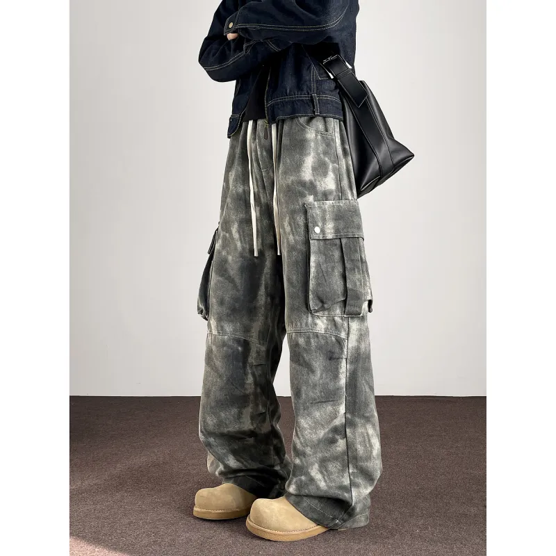 ZYKY Cargo Pants Unisex Tie Dye Camouflage-5