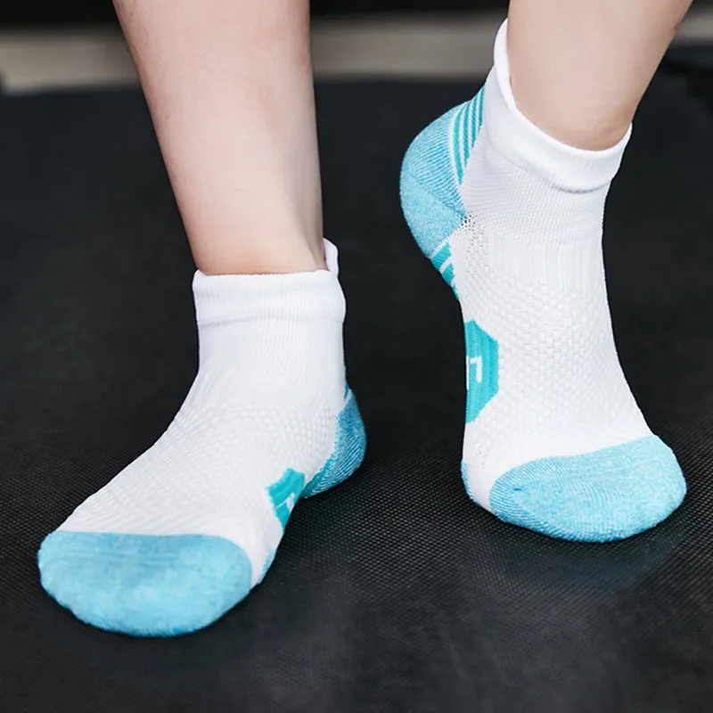 MUSCLESWING Ankle Socks Women's 4 Pack White Blue-3