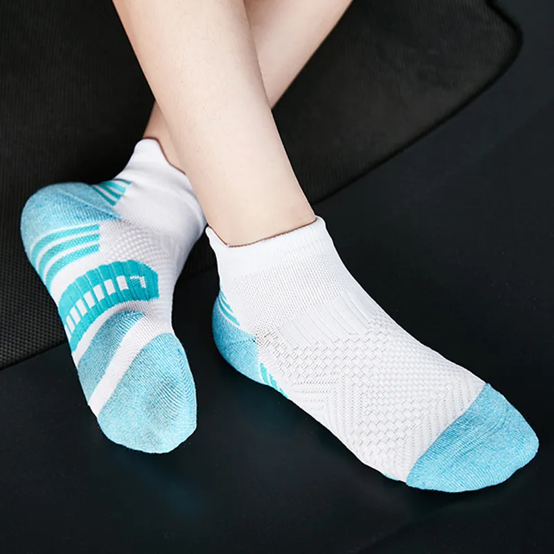 MUSCLESWING Ankle Socks Women's 4 Pack White Blue-1