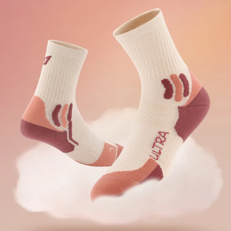 MUSCLESWING Mid Calf Socks Unisex 4 Pack Beige-3