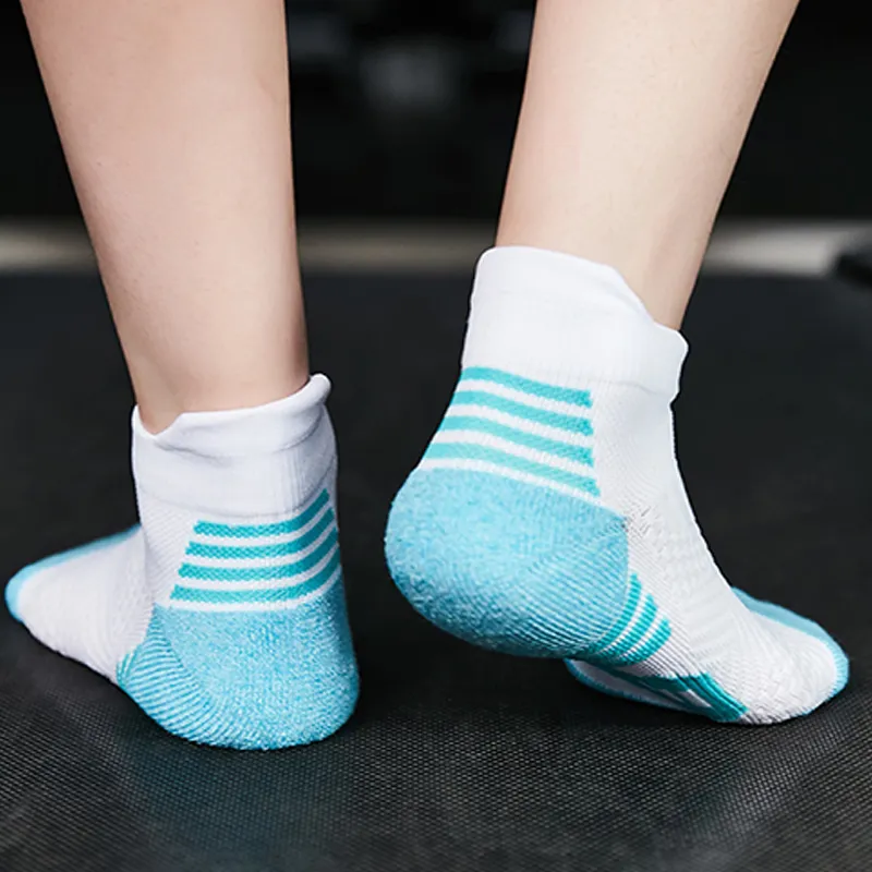 MUSCLESWING Ankle Socks Women's 4 Pack White Blue-2