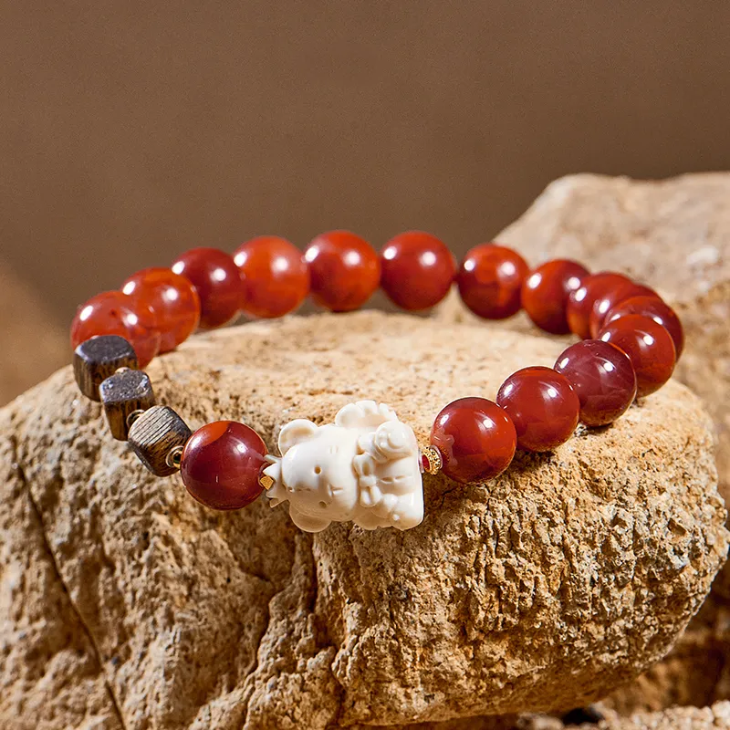 ZHIZUO Southern Red Agate Bracelets Unisex-1