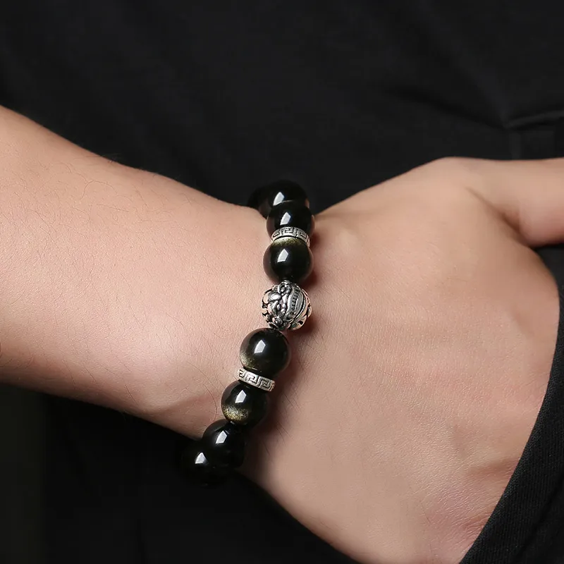 ZHIZUO Obsidian Jade Bracelets Unisex-2