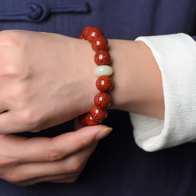 ZHIZUO Cinnabar Jade Bracelets Unisex-2