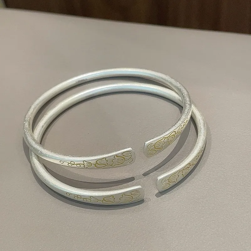 CUTE DAME S999 Silver Bangles Women's Silver-4