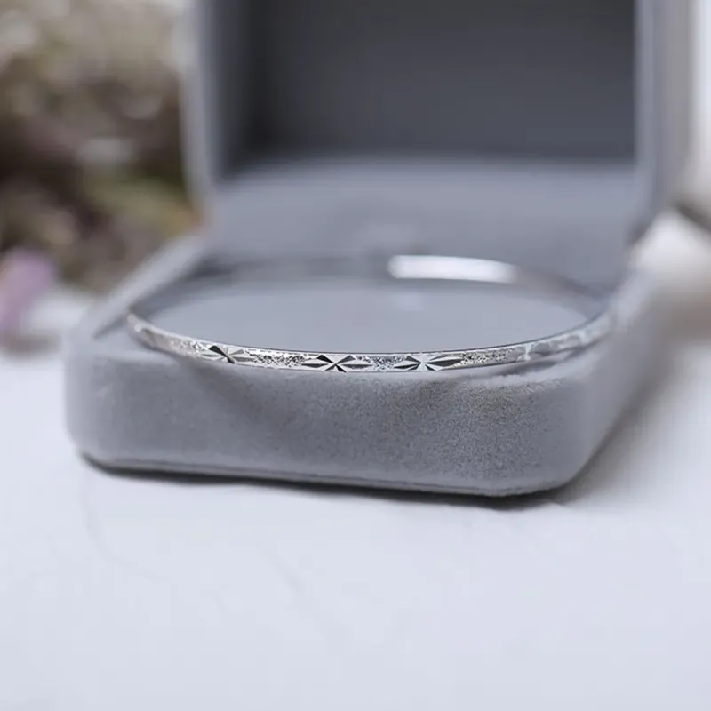 CUTE DAME Sterling Silver Bangles Unisex Silver-4