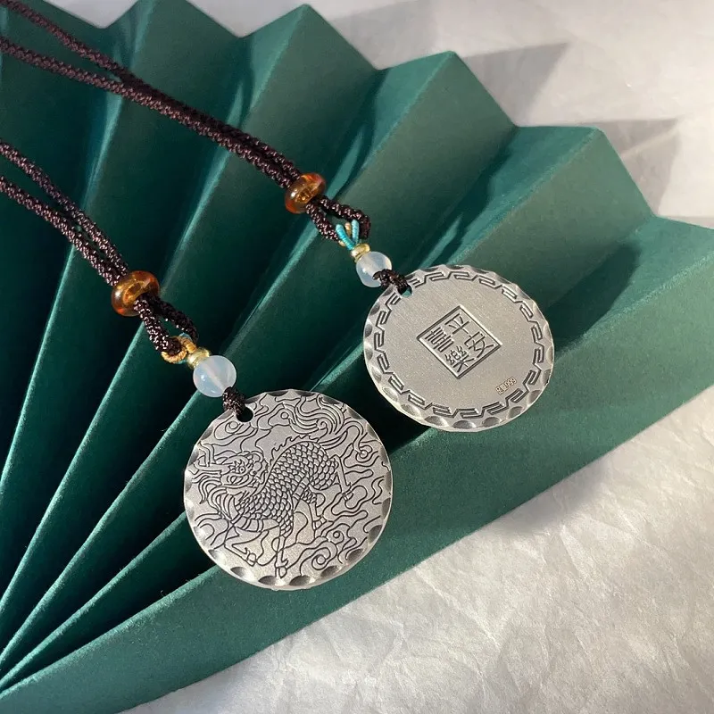 CUTE DAME S999 Fine Silver Sterling Silver Necklaces Unisex Silver-4
