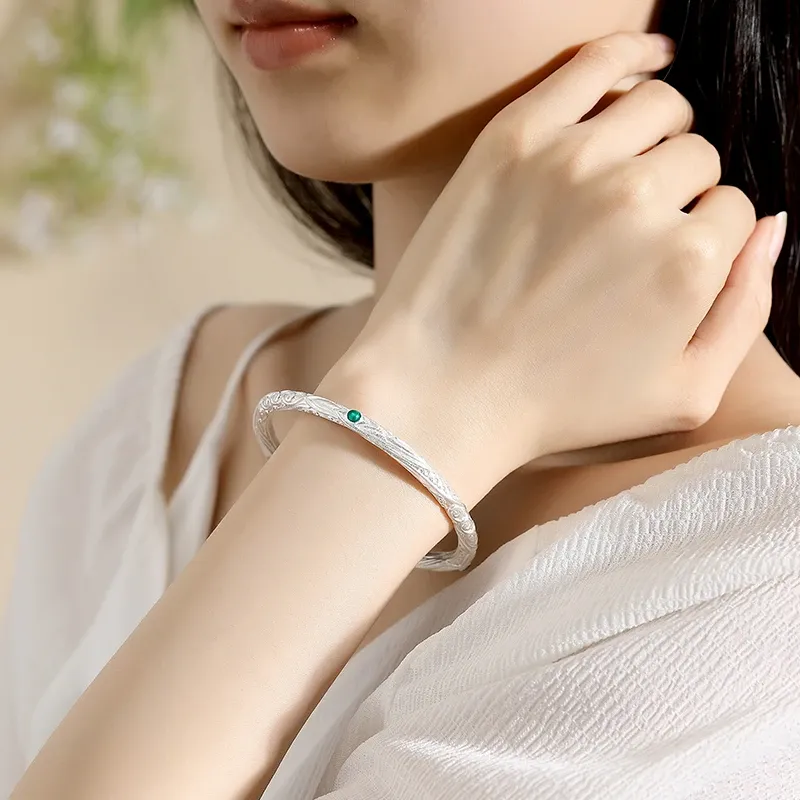CUTE DAME Sterling Silver Bangles Unisex-1