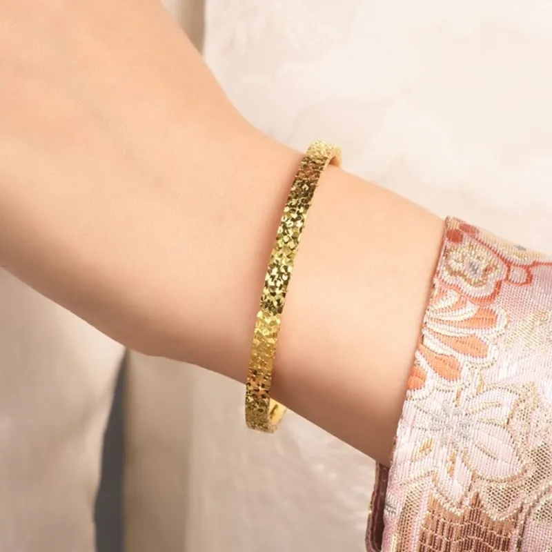 CUTE DAME Sterling Silver Bangles Women's Gold-4