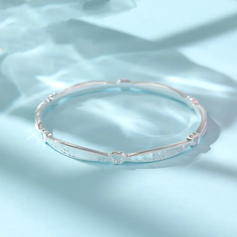 CUTE DAME Sterling Silver Bangles Women's-2