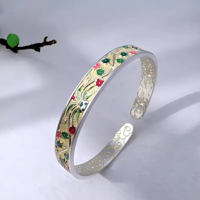 CUTE DAME S 999 Fine Silver Bangles Women's-1