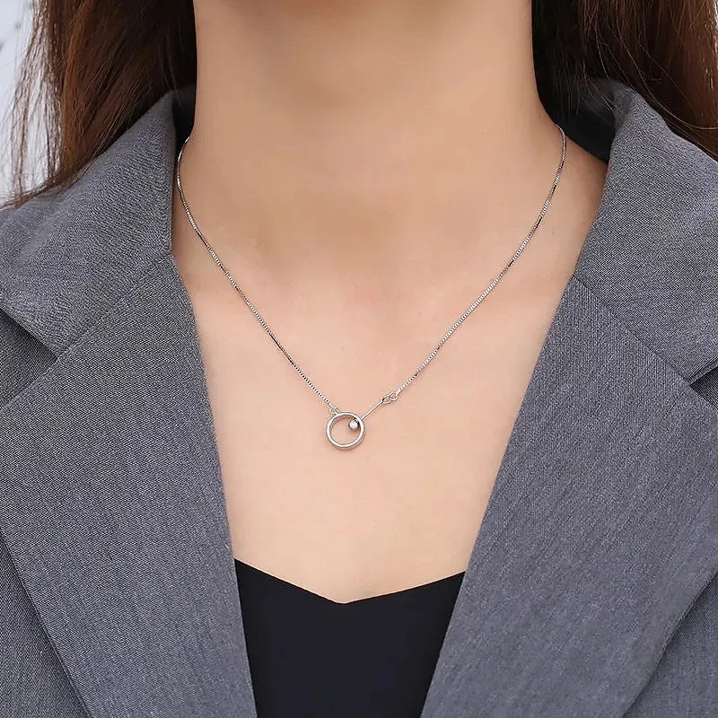 CUTE DAME S925 Silver Necklace Women's Silver-3