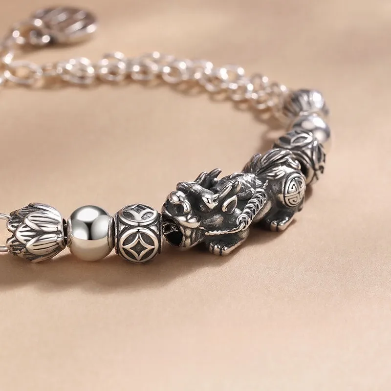 CUTE DAME S999 Pure Silver Bracelets Men's-4