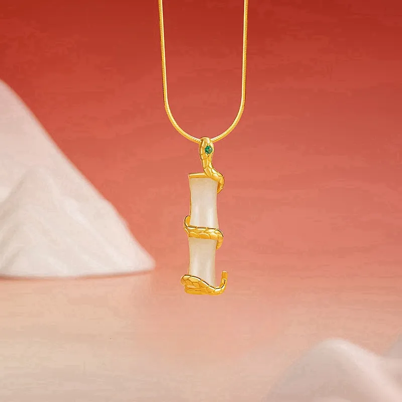 CUTE DAME S925 Zircon Sterling Silver Necklace Women's Gold-1