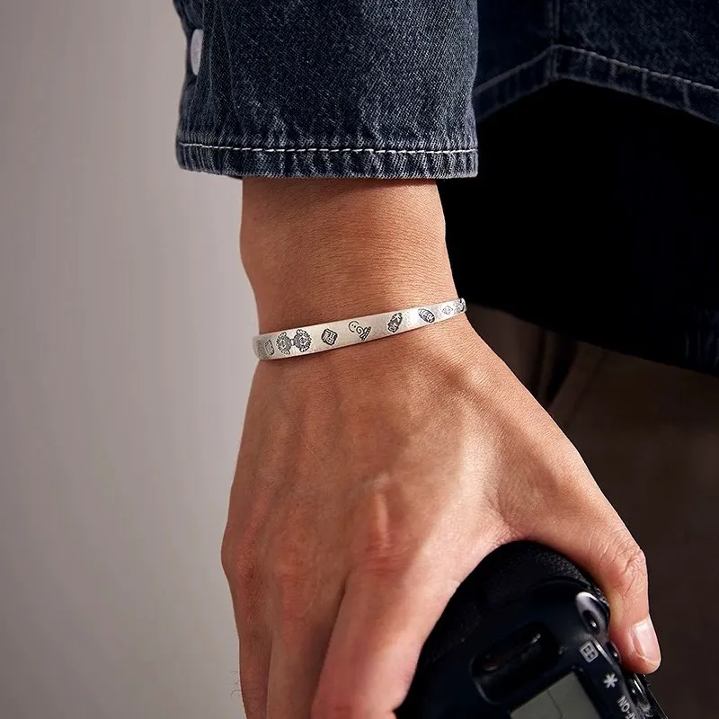 CUTE DAME S999 Fine Silver Sterling Silver Bracelets Unisex Silver-4