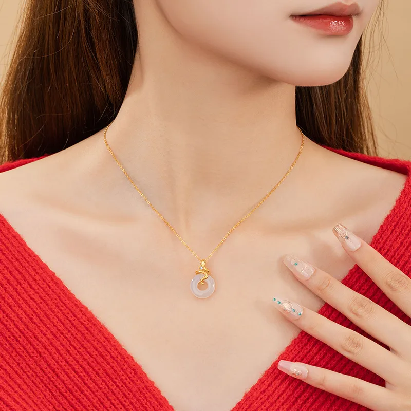CUTE DAME S925 Zircon Sterling Silver Necklace Women's Gold-2