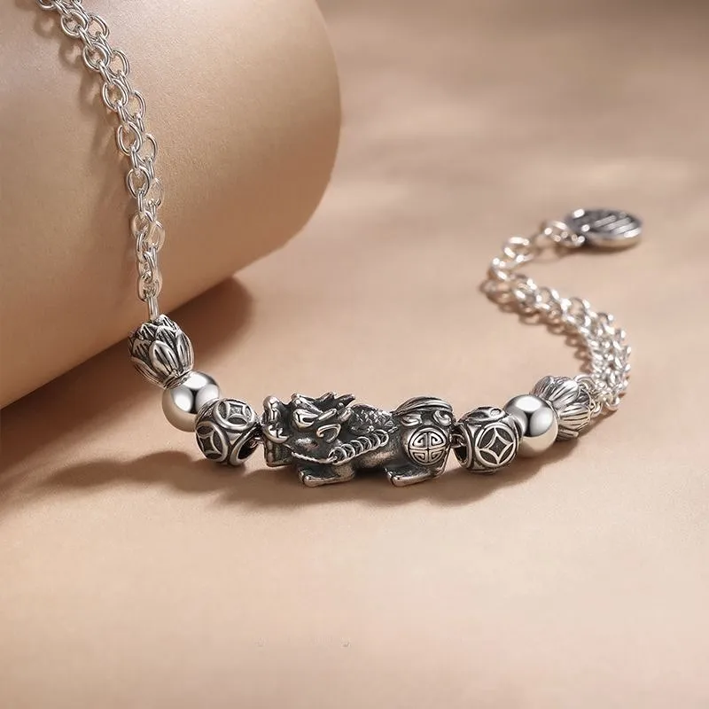 CUTE DAME S999 Pure Silver Bracelets Men's-3