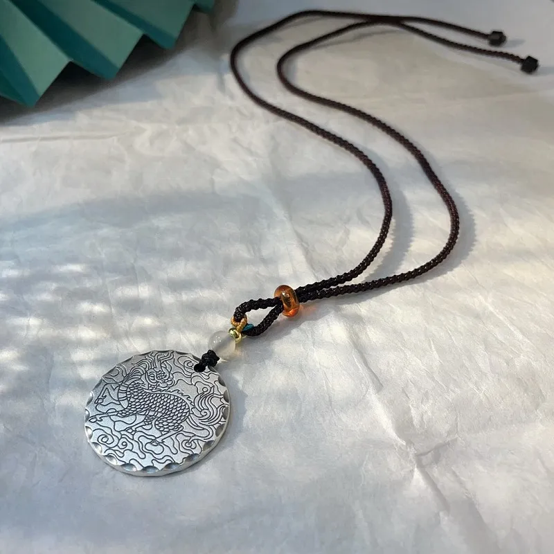 CUTE DAME S999 Fine Silver Sterling Silver Necklaces Unisex Silver-2