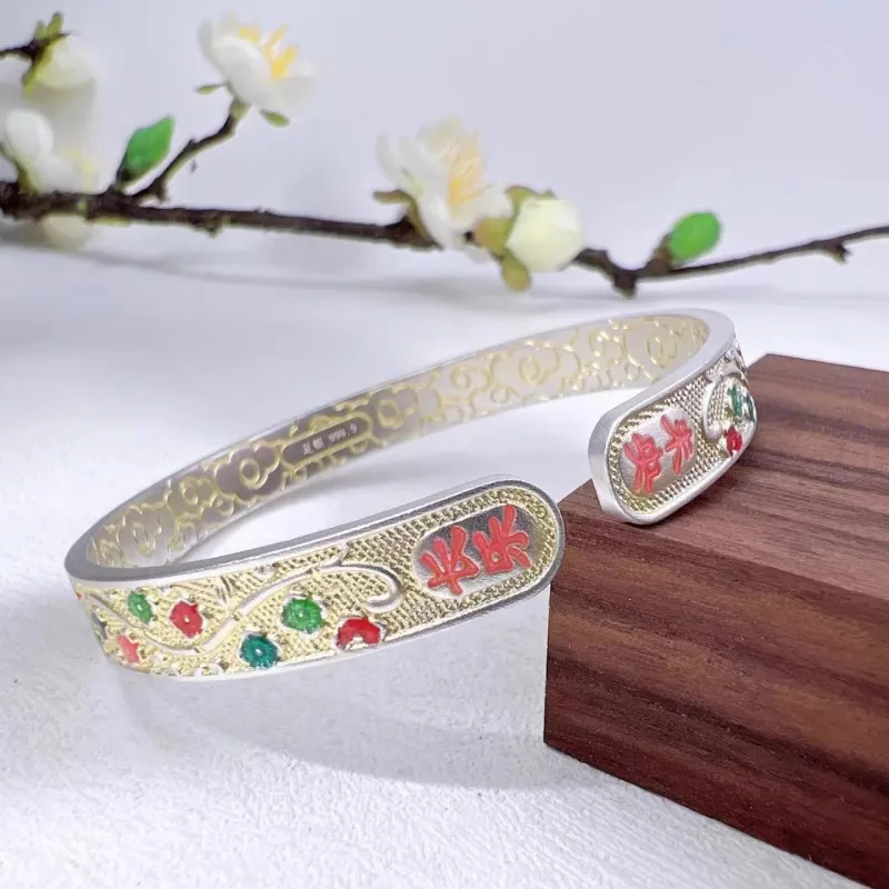 CUTE DAME S 999 Fine Silver Bangles Women's-3