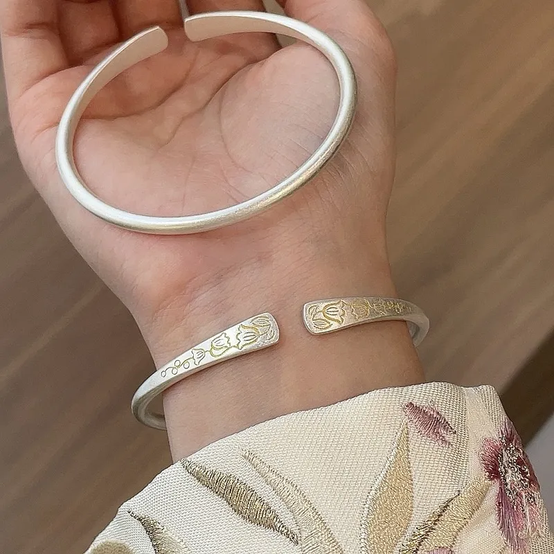 CUTE DAME S999 Silver Bangles Women's Silver-3