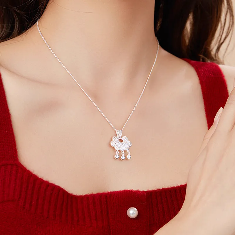 CUTE DAME Sterling Silver Necklaces Women's-4