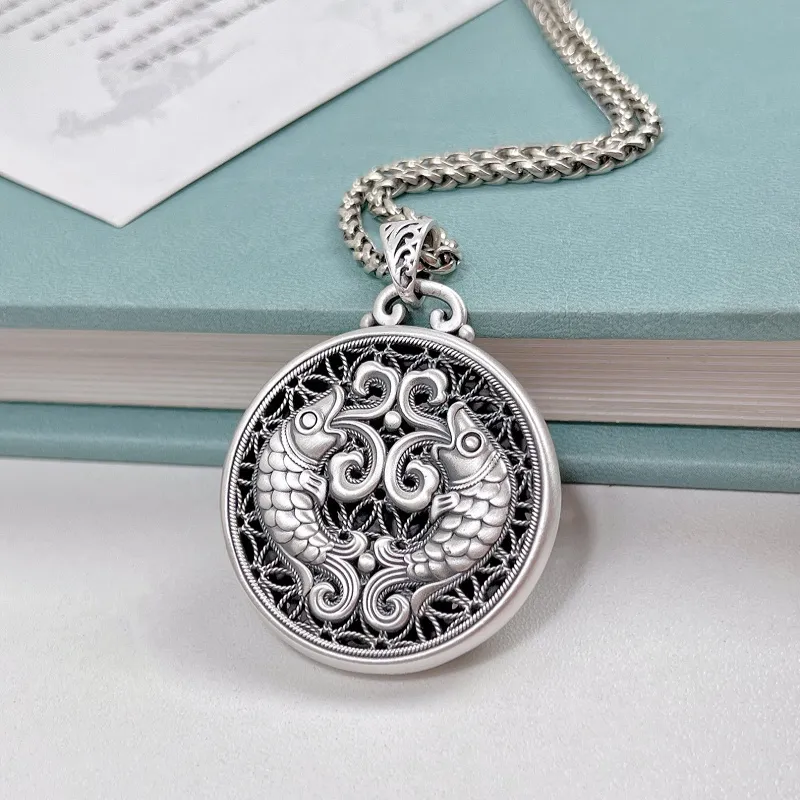 CUTE DAME 999 Fine Silver Sterling Silver Necklaces Unisex Silver-2