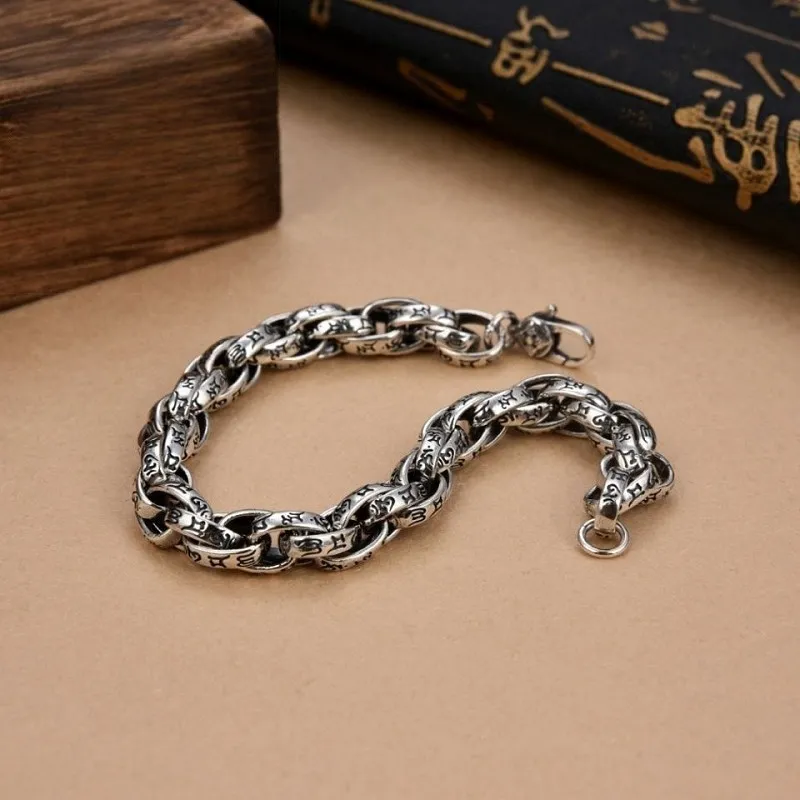 CUTE DAME 925 Sterling Silver Bracelets Unisex Silver-5