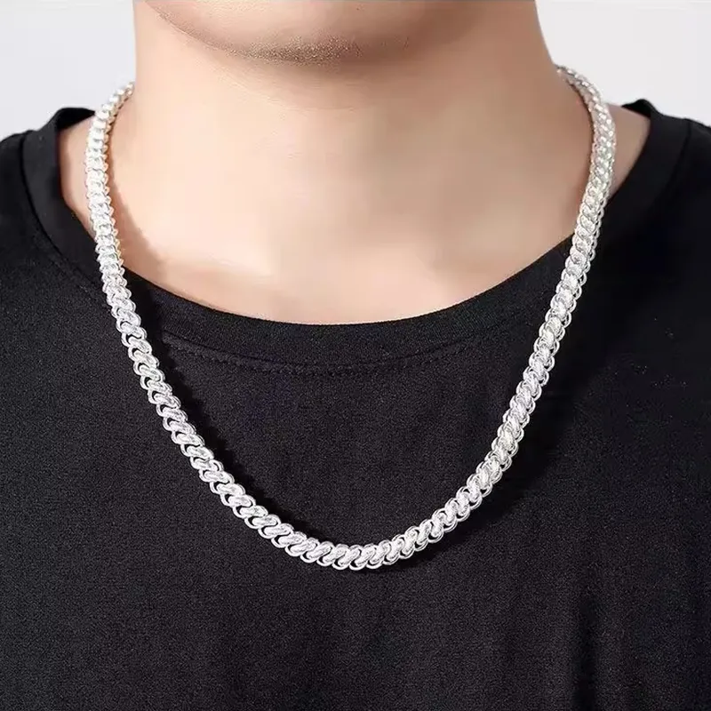 CUTE DAME Sterling Silver Necklaces Men's-4