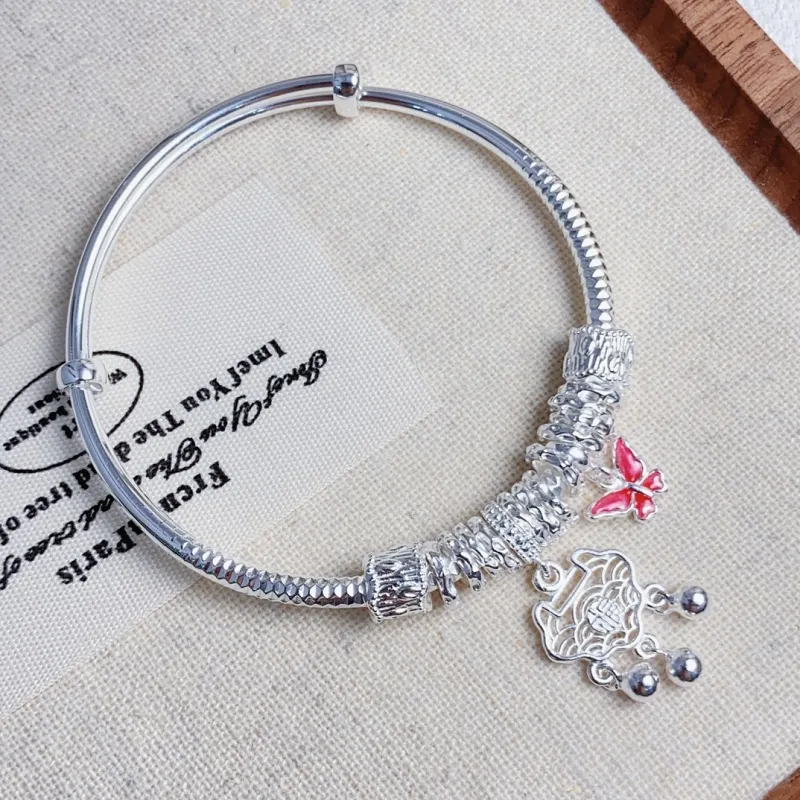 CUTE DAME S999 Sterling Silver Bracelets Women's Silver-3