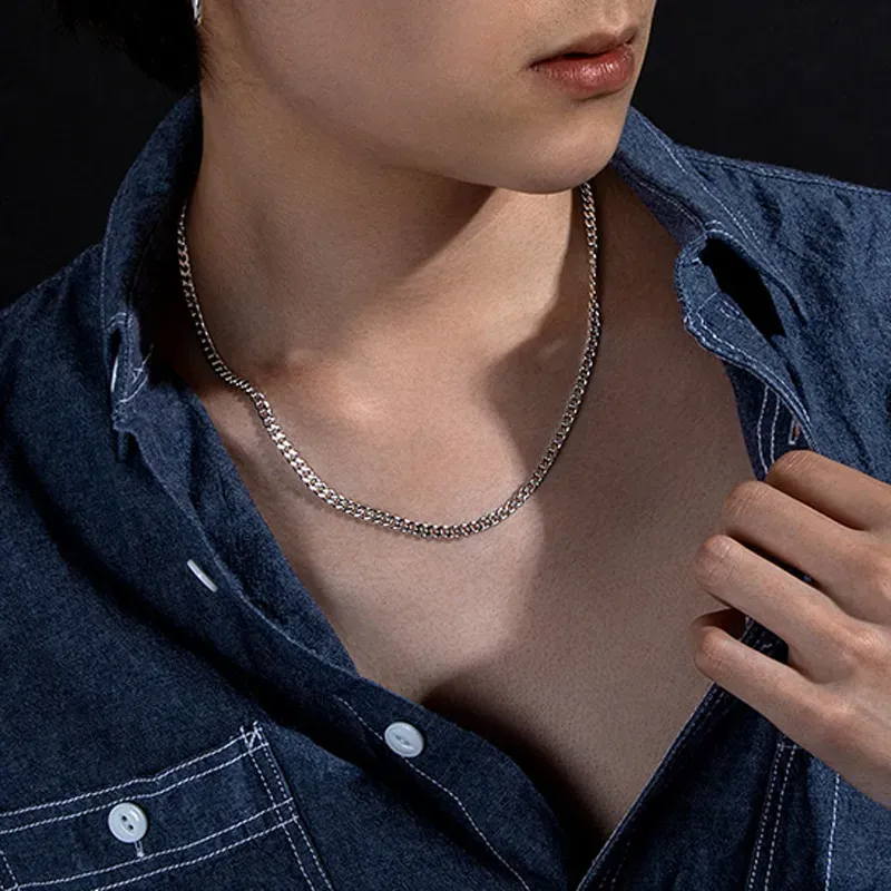 CUTE DAME Sterling Silver Necklaces Unisex-7