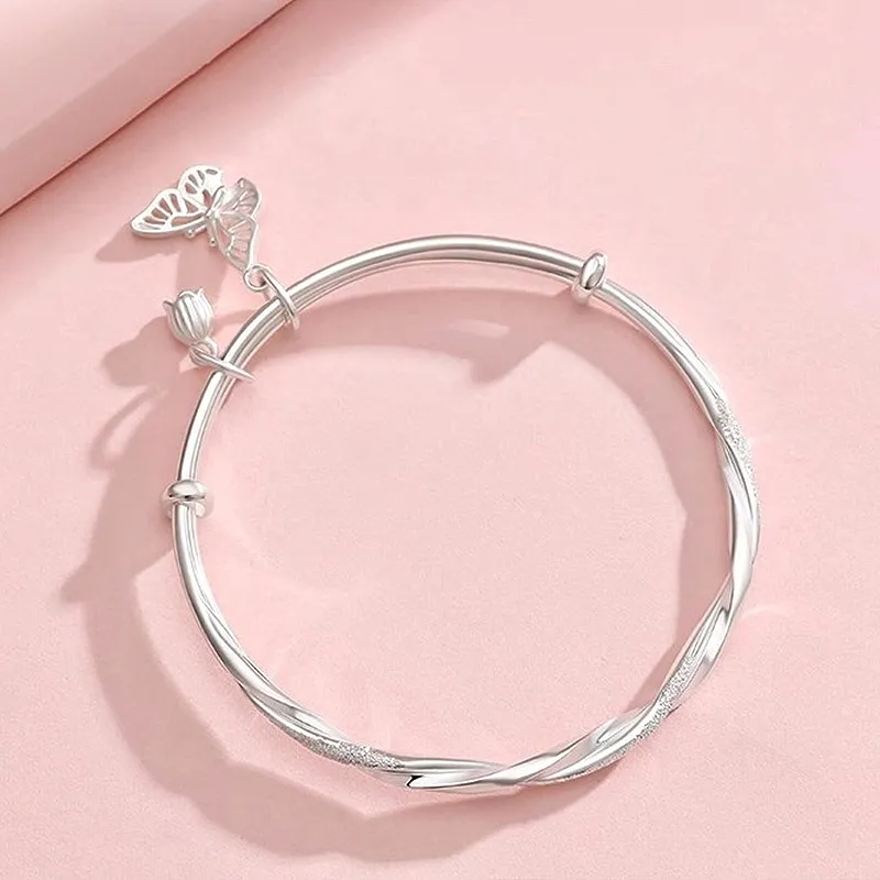 CUTE DAME S999 Fine Silver Sterling Silver Bracelets Women's-2