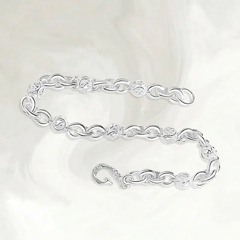CUTE DAME Sterling Silver Bracelets Unisex-4