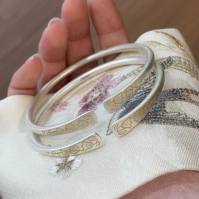 CUTE DAME S999 Silver Bangles Women's Silver-1