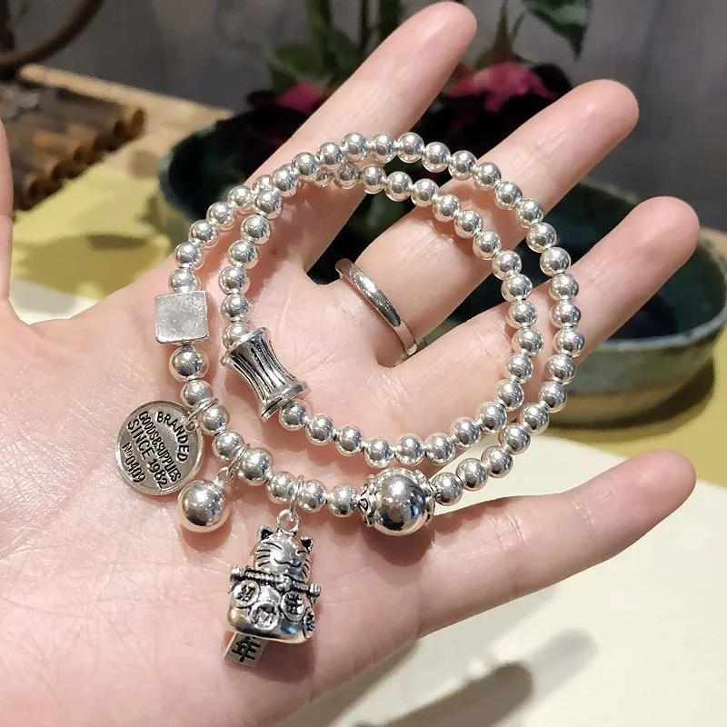 CUTE DAME S999 Pure Silver Bracelets Women's Silver-4