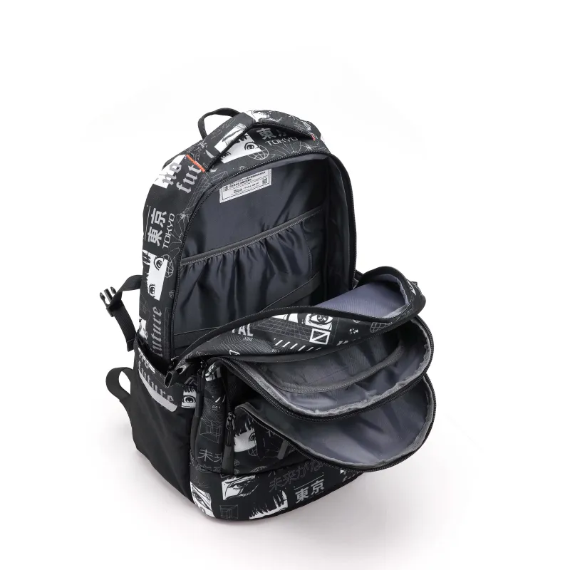 HELLO DRAGON Nylon Backpack Regular Unisex Multicolor/Blizzard/Polar Gray-6