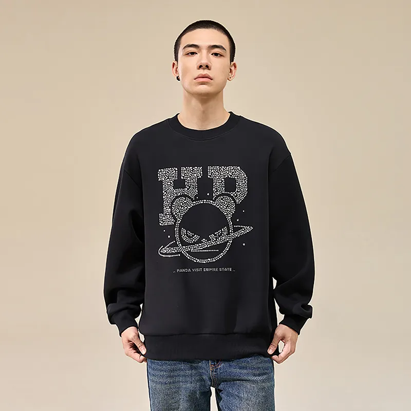 HIPANDA Sweatshirt Trendy Luxury Streetwear Loose Fit Top Unisex-4