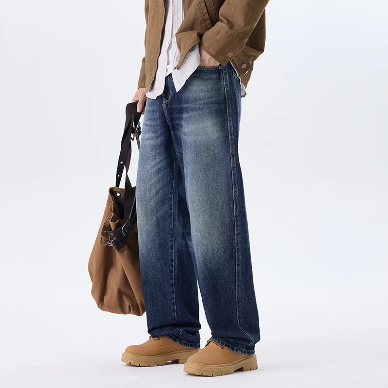 HIPANDA Jeans Men's Vintage Blue-6