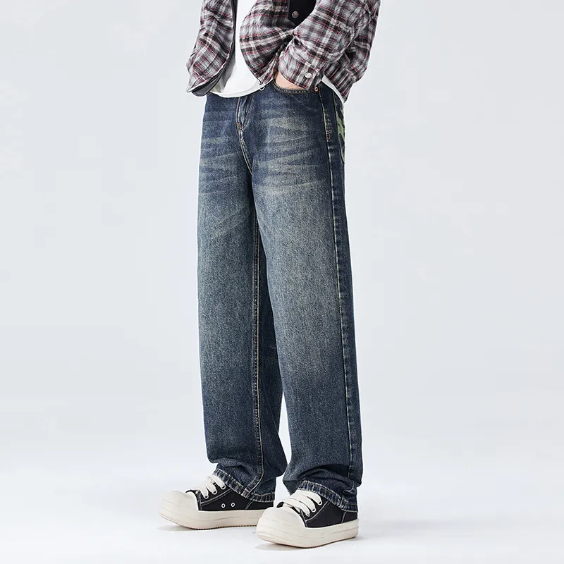 HIPANDA Jeans Men Blue Gray-3