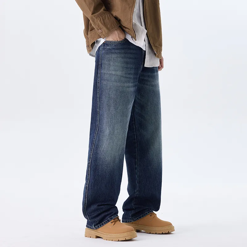 HIPANDA Jeans Men's Vintage Blue-4