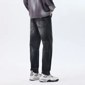 HIPANDA Jeans Men Gray Black